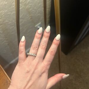 Moissanite round brilliant 5 CTW eternity wedding band